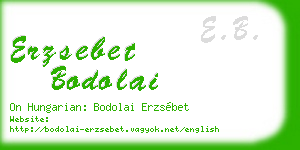 erzsebet bodolai business card